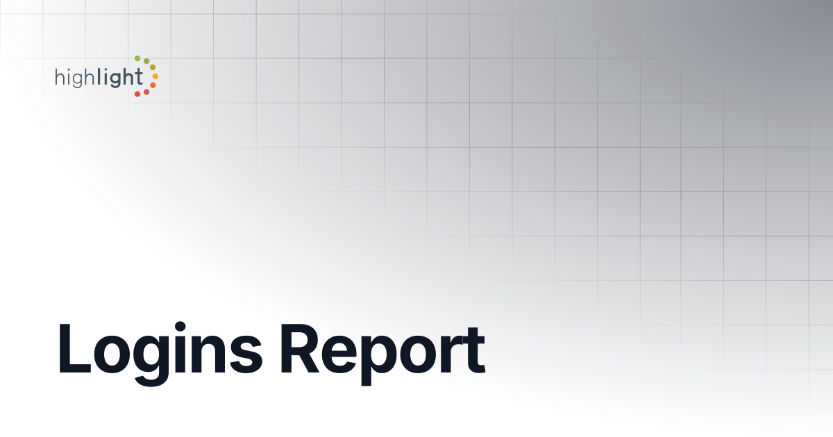 Logins Report | Highlight Help & Support